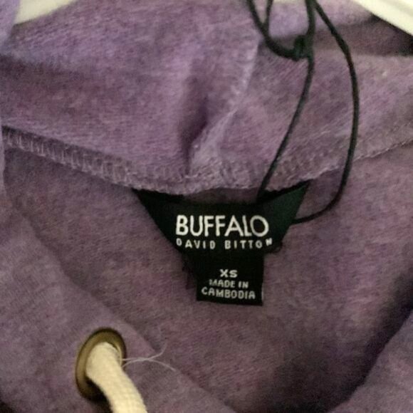 Buffalo David Bitton Womens Purple Hoodie XS Viscose & Cotton Blend - Picture 3 of 9
